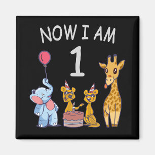 Imán Ahora tengo 1 año Cumpleaños número 1 en el Zoológ