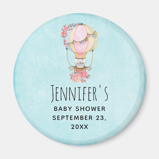 Imán Ahorra la fecha acuarela globo aerostático lindo (Frente)