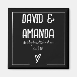 Imán Ahorra la fecha minimalista personalizado en negro