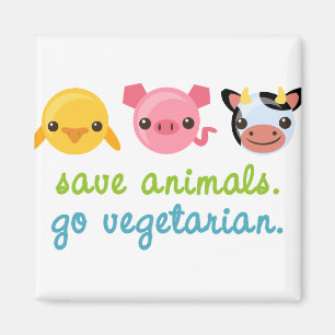 Imán Ahorre los animales van vegetariano