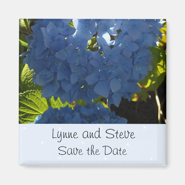 Imán Ahorro de Fecha de Hortensia Azul Suave (Frente)