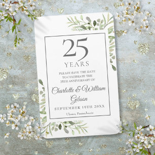 Imán Ahorro del 25º Aniversario de Bodas con Vegetación