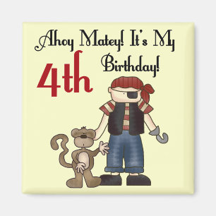 Imán Ahoy 4tas camisetas y regalos del cumpleaños del