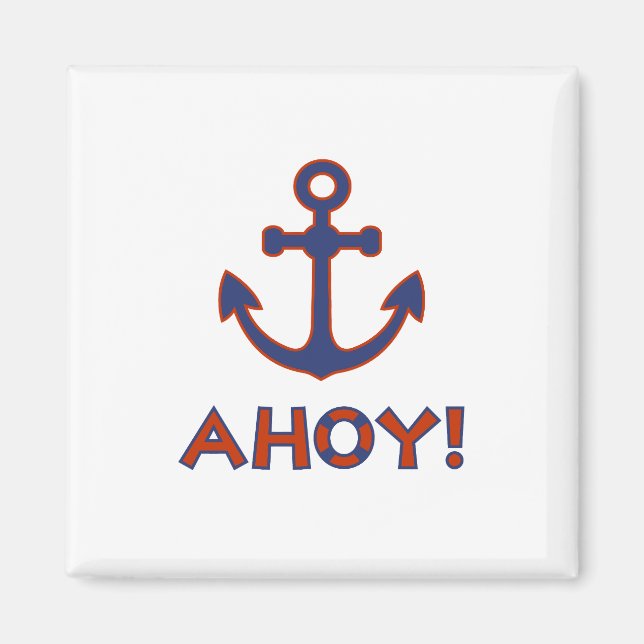 Imán ¡AHOY! Buoy + Anchor Diseño Rojo+Azul (Frente)