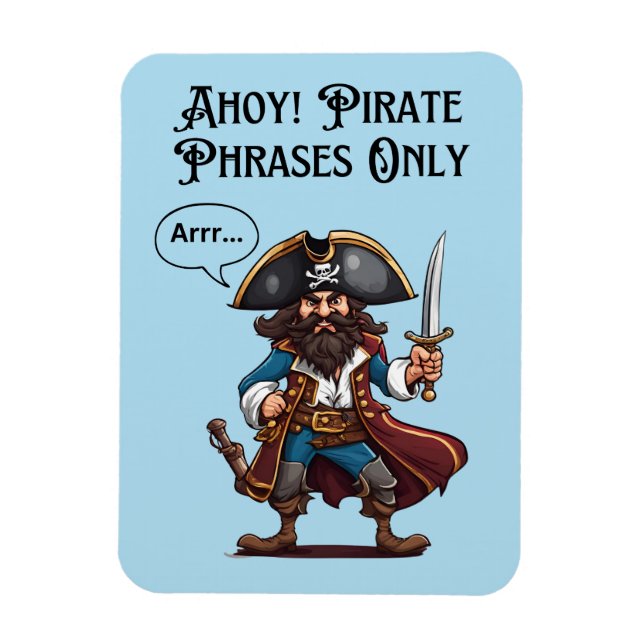 Imán ¡Ahoy! Sólo frases piratas (Vertical)