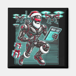 Imán AI Powered Santa Robot con drones y Navidades L