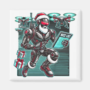 Imán AI Powered Santa Robot con drones y Navidades L