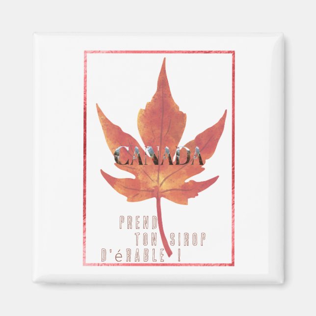Imán Aimant carrée/Canada Maple Leaf Magnet (Frente)