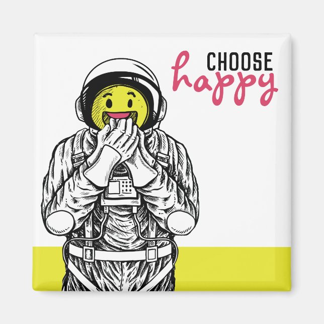 Imán Aimant [elija feliz] Astronaute sourire (Frente)
