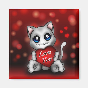 Imán Aimant Le chaton t'aime