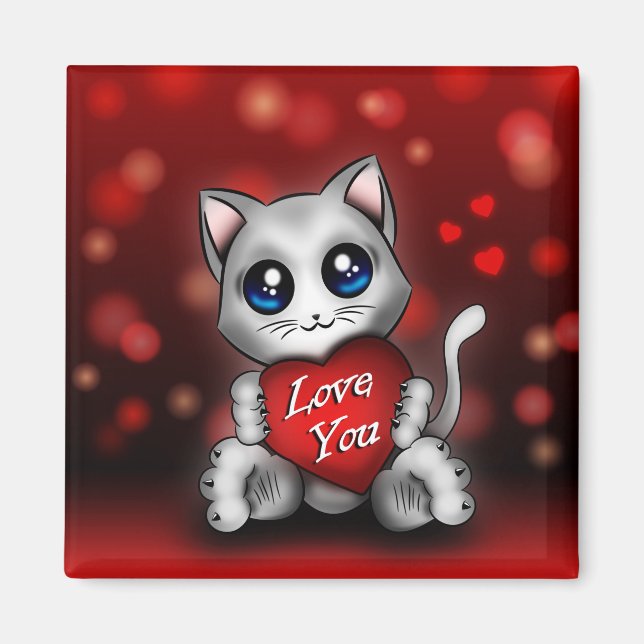 Imán Aimant Le chaton t'aime (Frente)