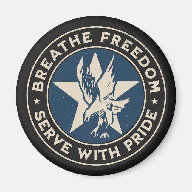 Imán Air Force - Breathe freedom, serve with pride. (Frente)