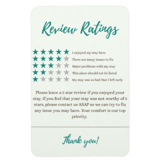 Imán Airbnb Ratings 5 Star Fridge Magnetic Guest