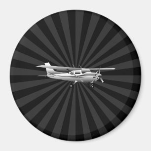 Imán Aircraft Cessna Silhouette Flying Black Burst