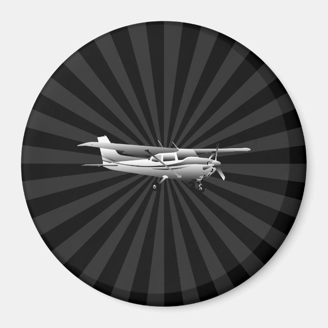 Imán Aircraft Cessna Silhouette Flying Black Burst (Frente)