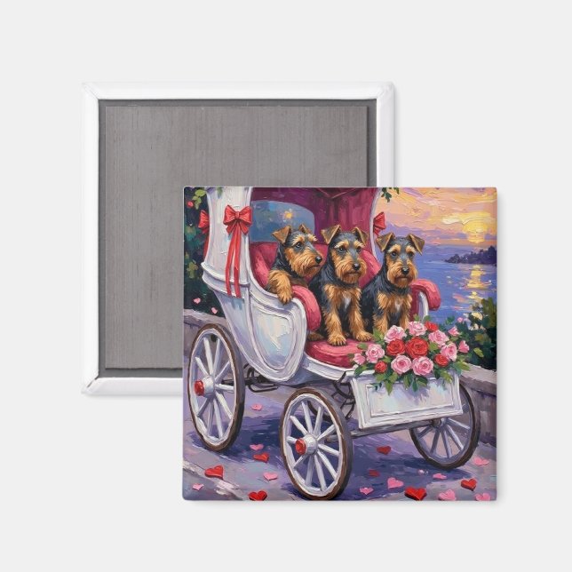 Imán Airedale Dog Valentine's Day  (Anverso/Reverso)