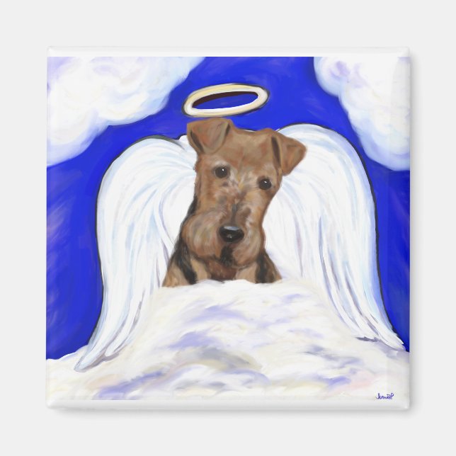Imán Airedale Terrier Angel (Frente)