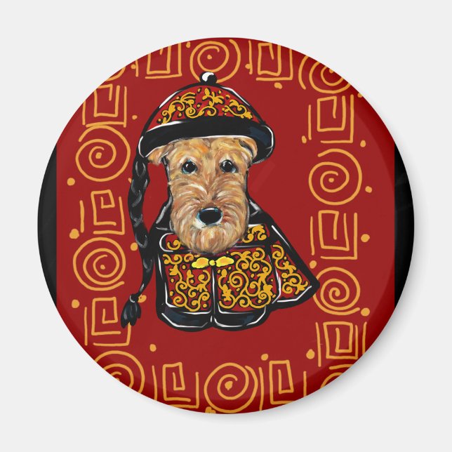 Imán Airedale Terrier Año del Perro (Frente)
