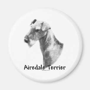 Imán Airedale Terrier Charcoal Magnet