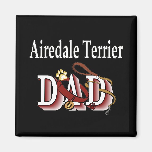 Imán Airedale Terrier Dad Magnet (Frente)