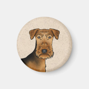 Imán Airedale Terrier Dog Bingley Terrier Dog Head