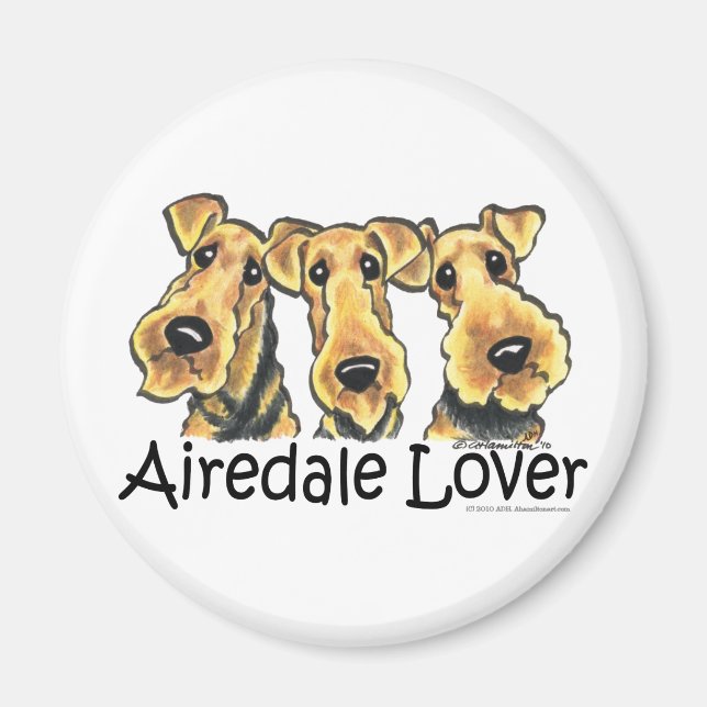 Imán Airedale Terrier Lover (Frente)