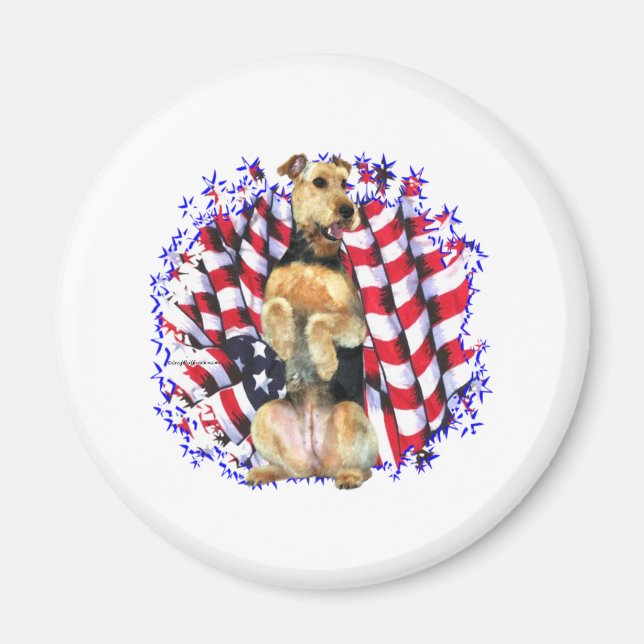 Imán Airedale Terrier Patriot (Frente)