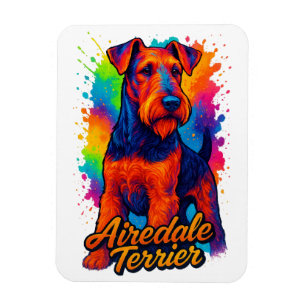 Imán Airedale Terrier Pop Art Ilustracion colorido