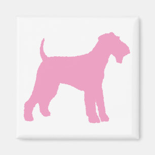 Imán Airedale Terrier (rosa)