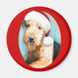 Imán Airedale Terrier Santa