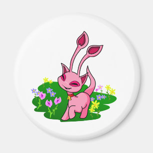 Imán Aisha rosado Prancing a través de las flores