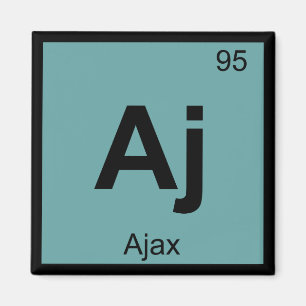 Imán Aj - Ajax Símbolo de la Tabla Periódica de Química
