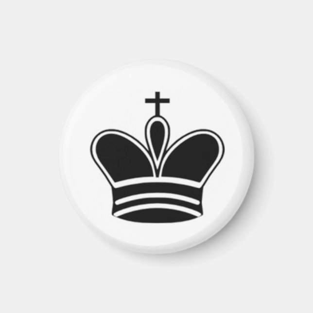 Imán Ajedrez 1-1/4" Fridge Magnet ~ King (Negro) (Frente)