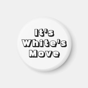 Imán Ajedrez 1-1/4" Fridge Magnet ~ Movimiento de White