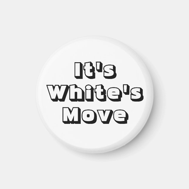 Imán Ajedrez 1-1/4" Fridge Magnet ~ Movimiento de White (Frente)