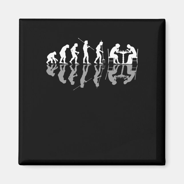 Imán Ajedrez Evolution Chessboard Lover Chess Gamer (Frente)