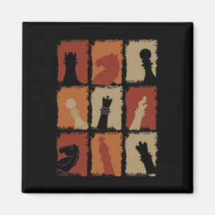 Imán Ajedrez - piezas de ajedrez retro