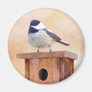 Imán Ajedrez sobre pintura de aves original