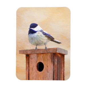 Imán Ajedrez sobre pintura de aves original