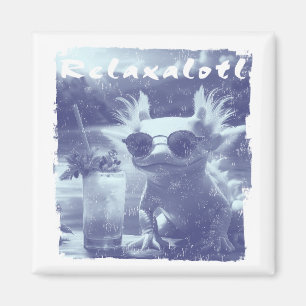 Imán Ajolote Relaxalotl Acongojado Azul