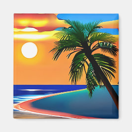 Imán Ajuste de sol de palmeras tropicales de bonito