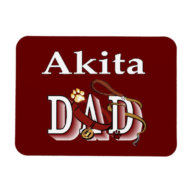 Imán Akita Dog Dad (Horizontal)