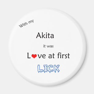 Imán Akita Love en First Lick - Magnet
