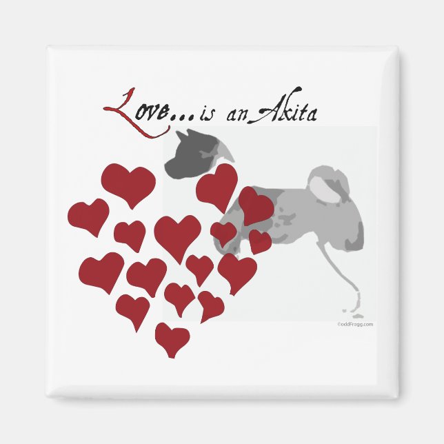 Imán Akita Love Refrigerator Magnet (Frente)