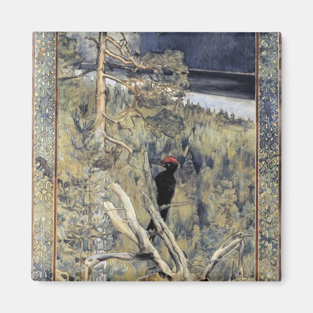 Imán Akseli Gallen-Kallela - Grandioso pájaro negro (Frente)