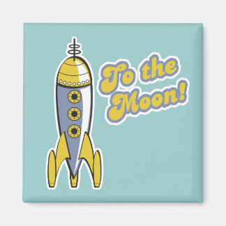 Imán al cohete espacial retro de la luna