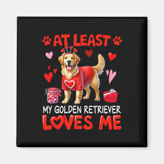 Imán Al menos mi golden retriever me ama en San Valentí