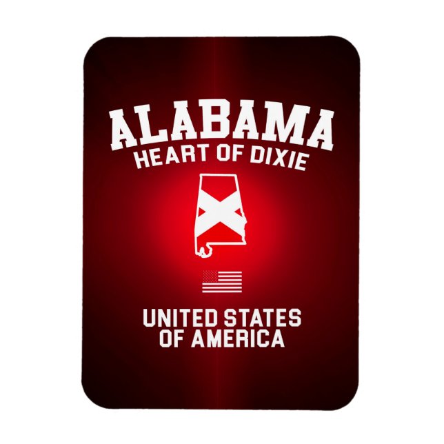 Imán Alabama Corazón de Dixie (Vertical)