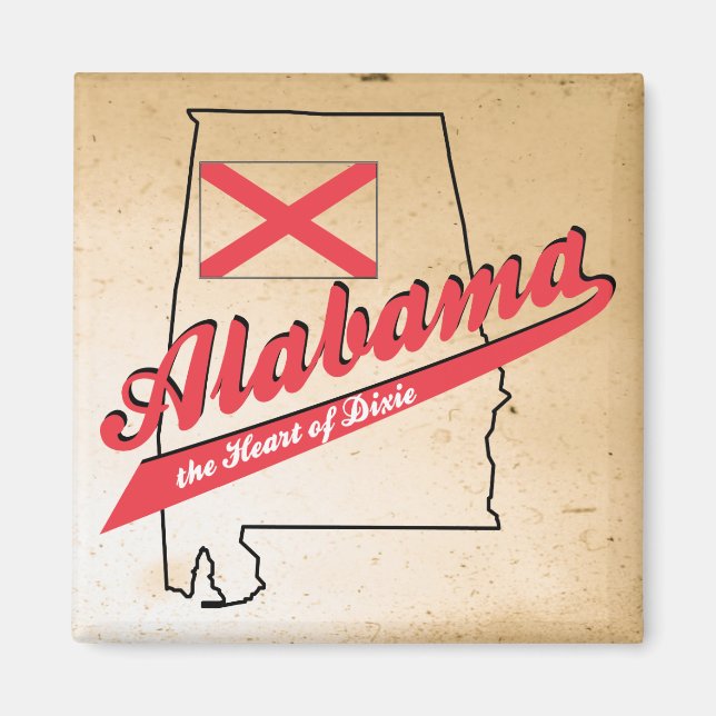 Imán Alabama Corazón de Dixie (Frente)