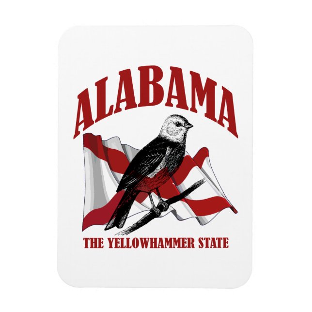 Imán Alabama, el estado de Yellowhammer (Vertical)